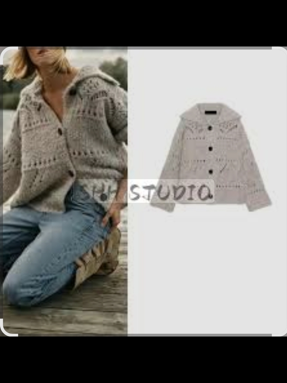 Zara Chunky Button-Front Knit Sweater Jacket - Taupe
